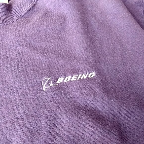 Vintage Boeing Sweatshirt PURPLE XL Hanes Airplane Aviation Collectible - Picture 1 of 16